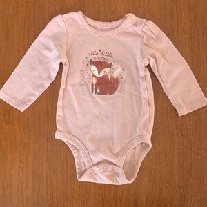 🍓3/$10 Pink Fox Print Kids One Piece size 6m